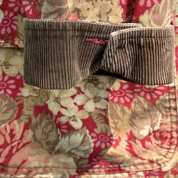 Vintage L.L. Bean Floral Chore Barn Coat Size 2x Corduroy Trim Button Up - Picture 4 of 8